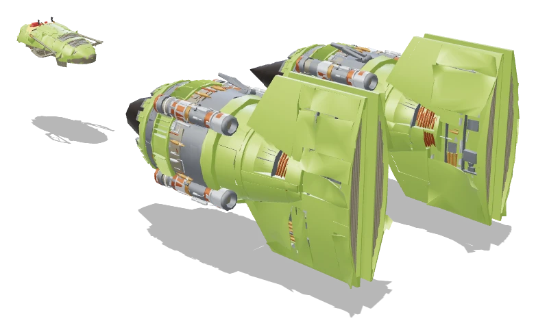 Gasgano's Podracer (Aged) three-quarter view - Star Wars Galactic Racer