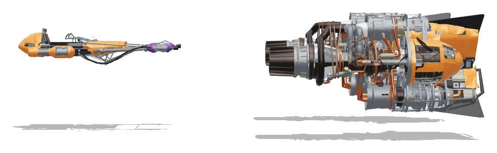 Shade's Podracer (Phase 2) side view - Star Wars Galactic Racer