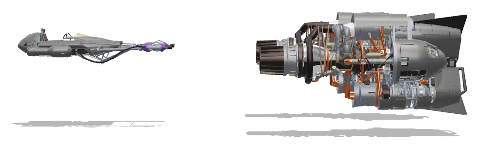 Shade's Podracer (Phase 3) side view - Star Wars Galactic Racer