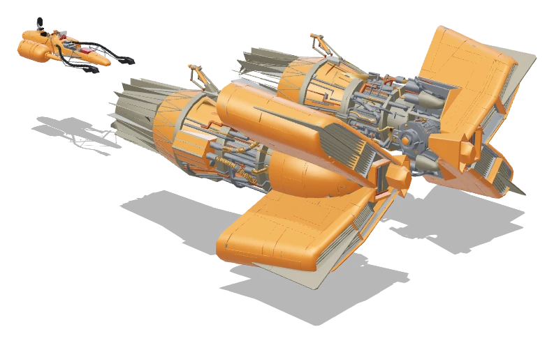 Sebulba's Podracer three-quarter view - Star Wars Galactic Racer