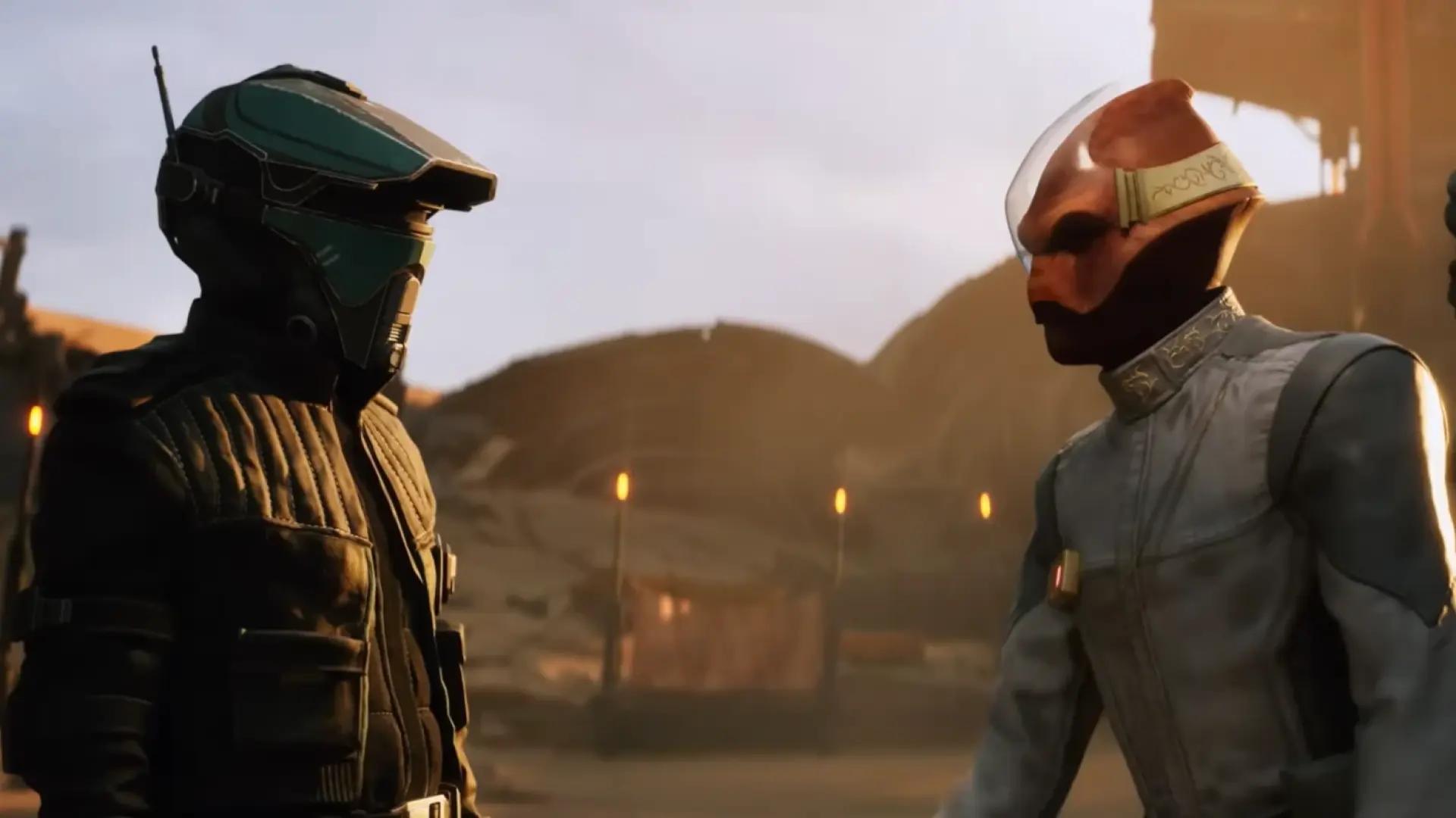 Two racers trading blows in Star Wars Galactic Racer